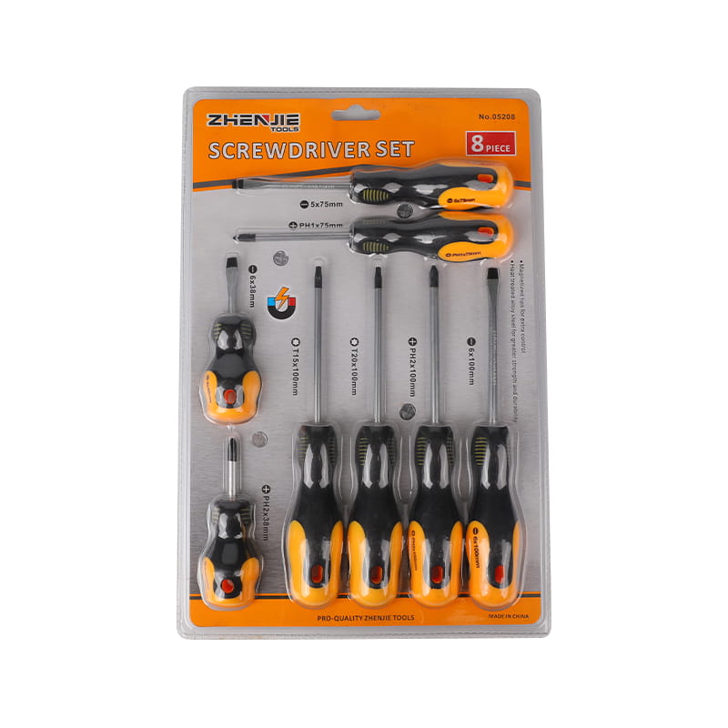 Sada 8ks drážkových šroubováků Phillips Torx CRV