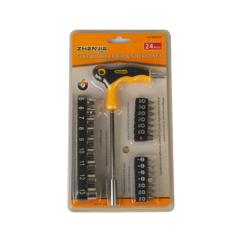24ks T-rukojeť s drážkou Phillips Torx Pozidriv CRV Bit Set