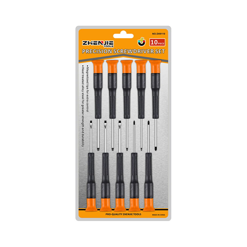 10dílná rukojeť Ergonomicky navržená sada přesného šroubováku Phillips Torx CRV